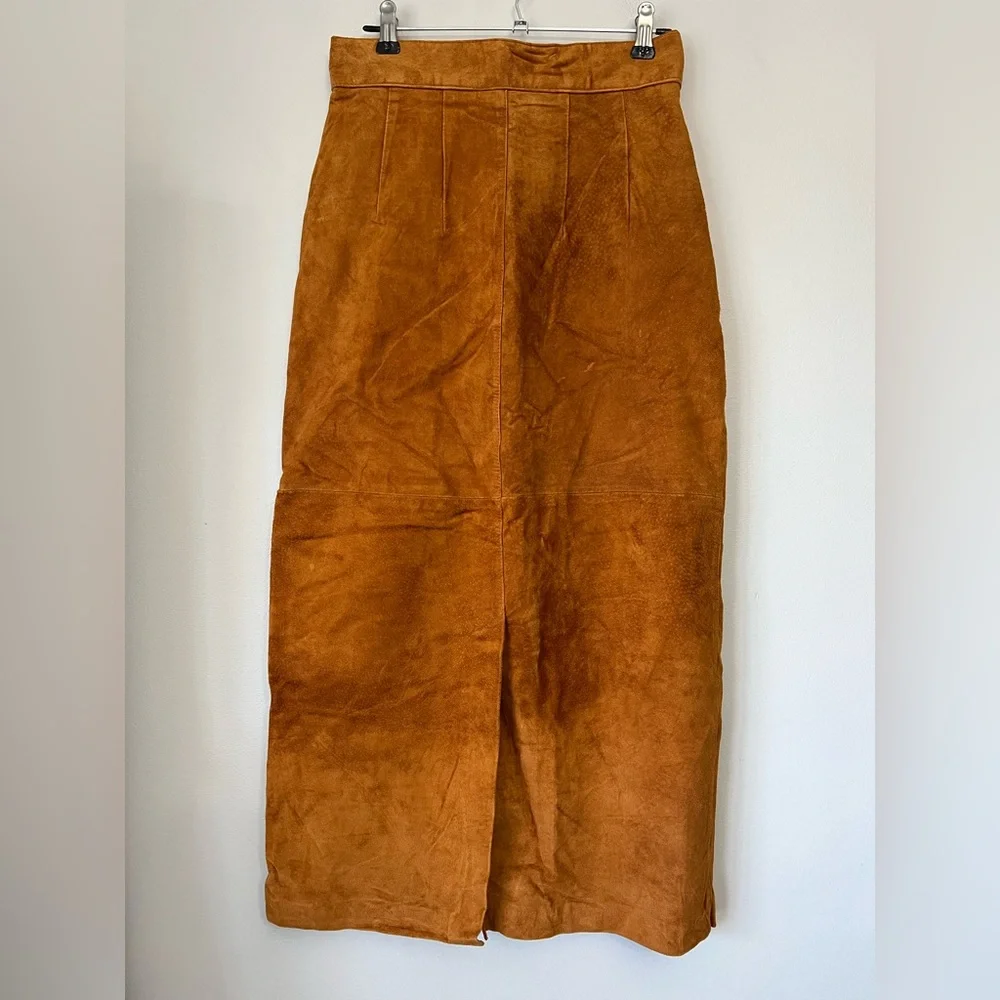 Vintage Bagatelle Arlington Avenue Leather 2 Piece Skirt Suit Top Large Skirt 8